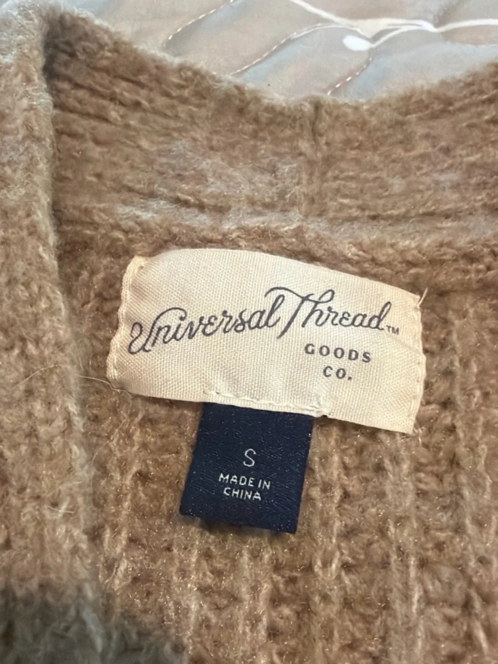 Target Brown Cable Knit Button-Front Cardigan